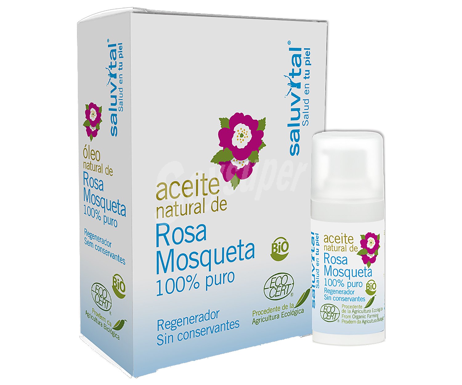 Aceite natural y 100% purto de rosa Mosqueta, con acción regeneradora