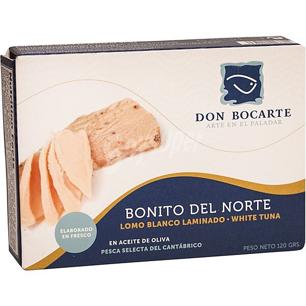 Lomo blanco laminado de bonito del norte en aceite de oliva lata 90 g