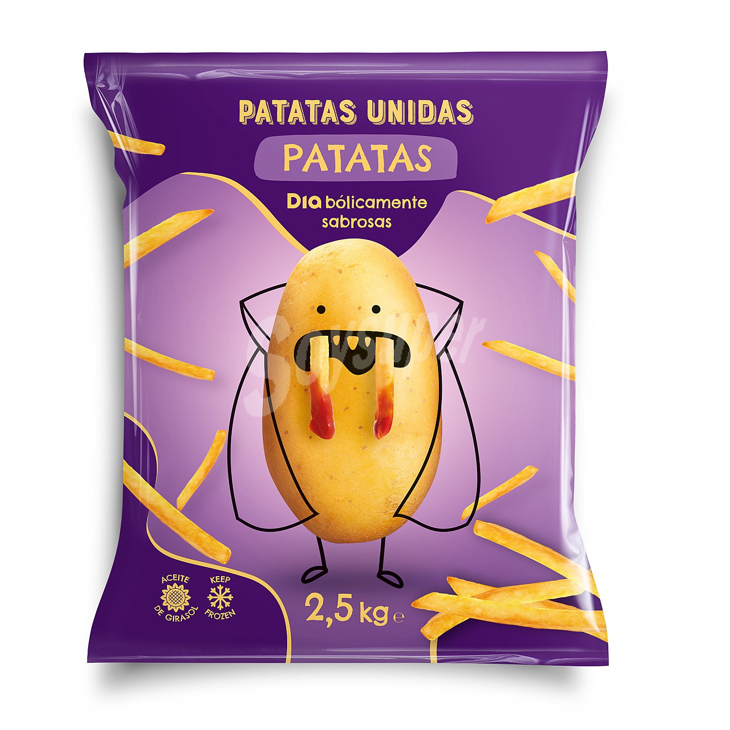 Patatas prefritas patatas unidas