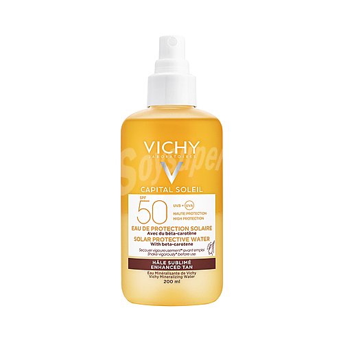 Vichy Agua solar en spray con acción bronceante y FPS 50 (muy alto) vichy Capital soleil