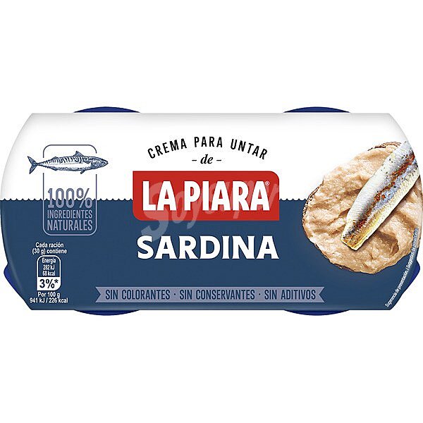 Crema para untar de sardinas