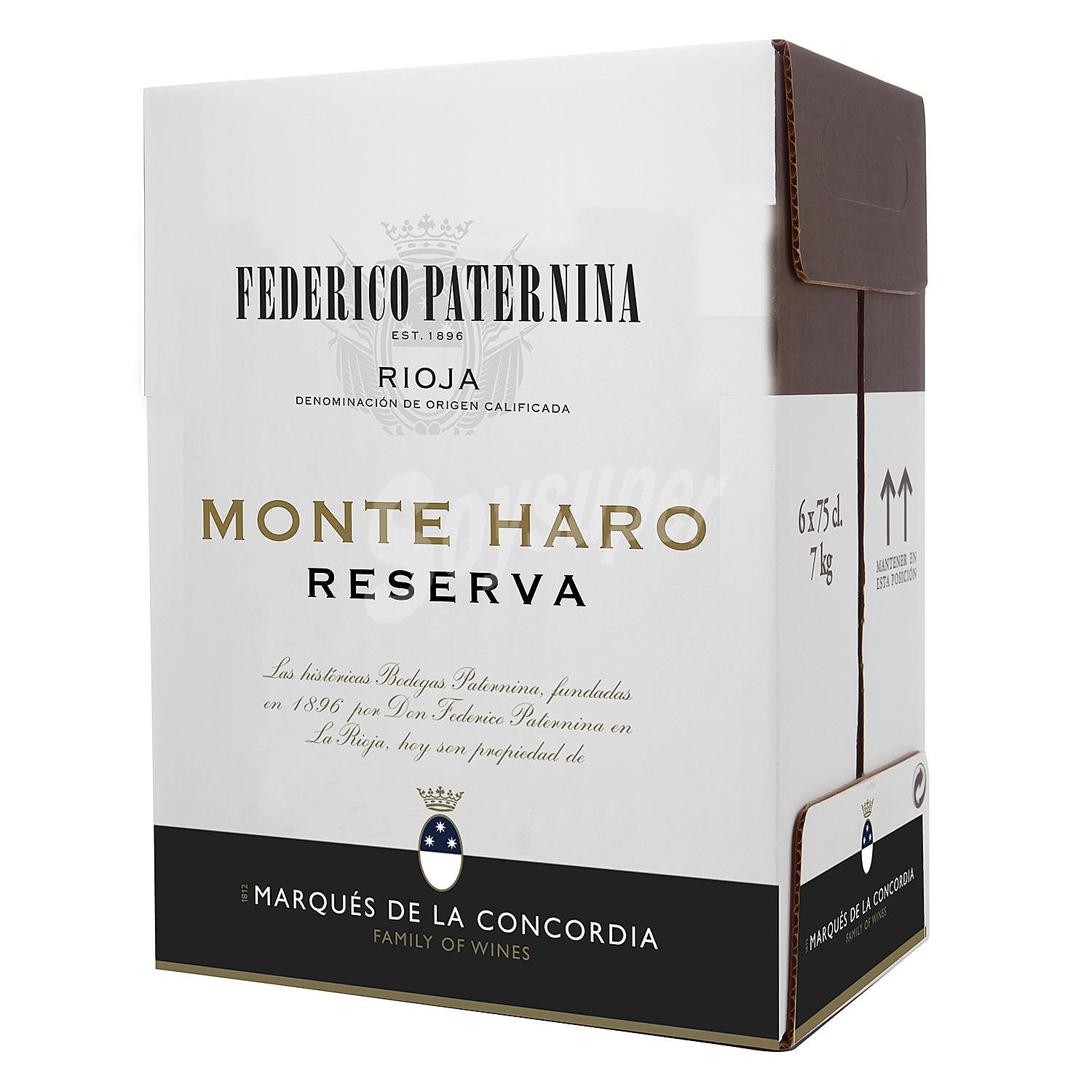 Vino D.O. Rioja tinto reserva Monte Haro