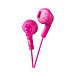 Auriculares tipo botón JVC HA-F160-W-E gumy con cable, color rosa