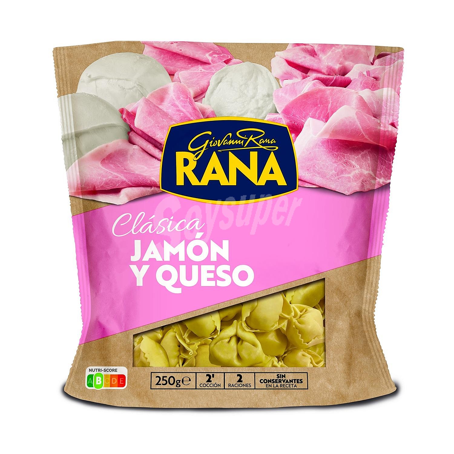 Tortellini de jamón y queso