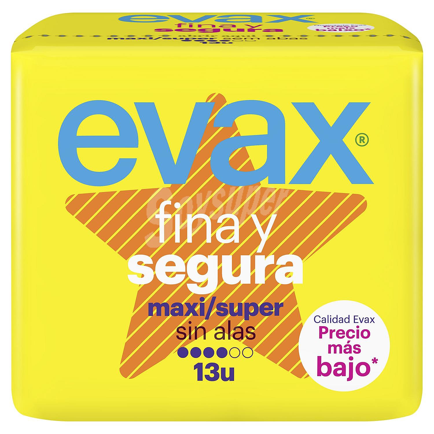 Fina y segura compresa maxi7super sin alas