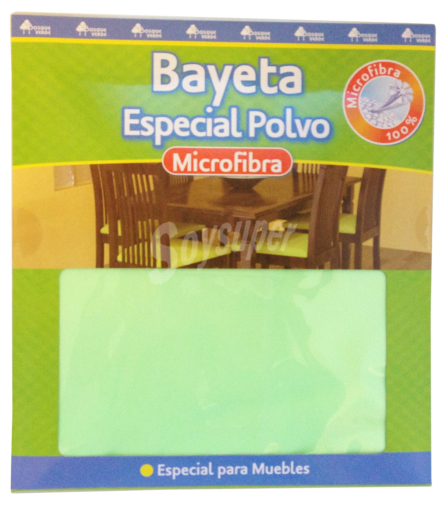 Bayeta microfibra verde muebles y superficies similares