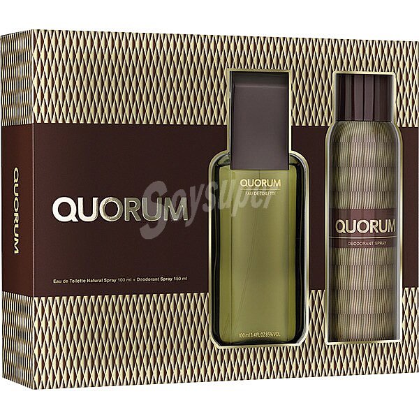 Quorum estuche con eau de toilette natural spray 100 ml + desodorante bodyspray