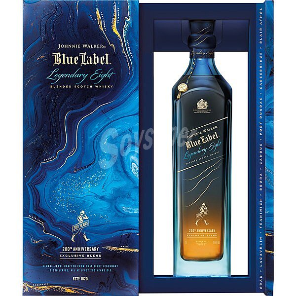 Blue Label whisky escocés Legendary Eight Exclusivo 200 Aniversario Ed. Limitada botella 70 cl