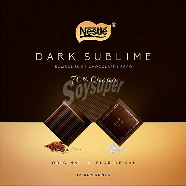 Dark Sublime bombones surtidos de chocolate negro al 70% de cacao original y flor de sal