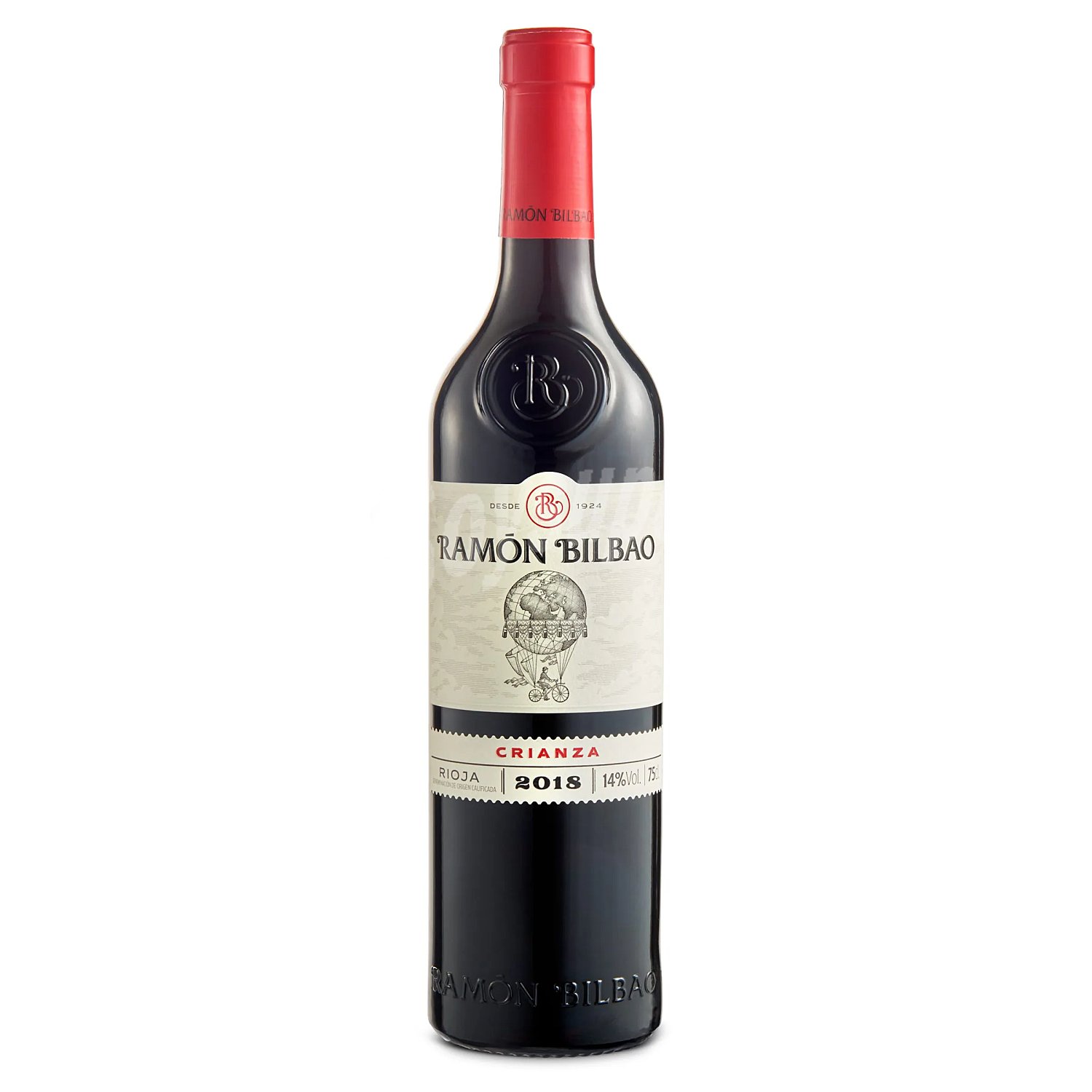 Vino tinto crianza con denominación de origen calificada Rioja ramón bilbao