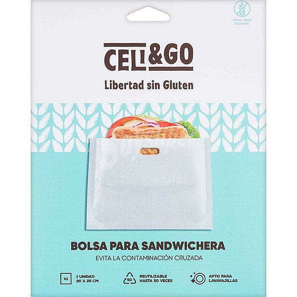 Bolsa para sandwichera 20 x 25 cm evita la contaminación cruzada