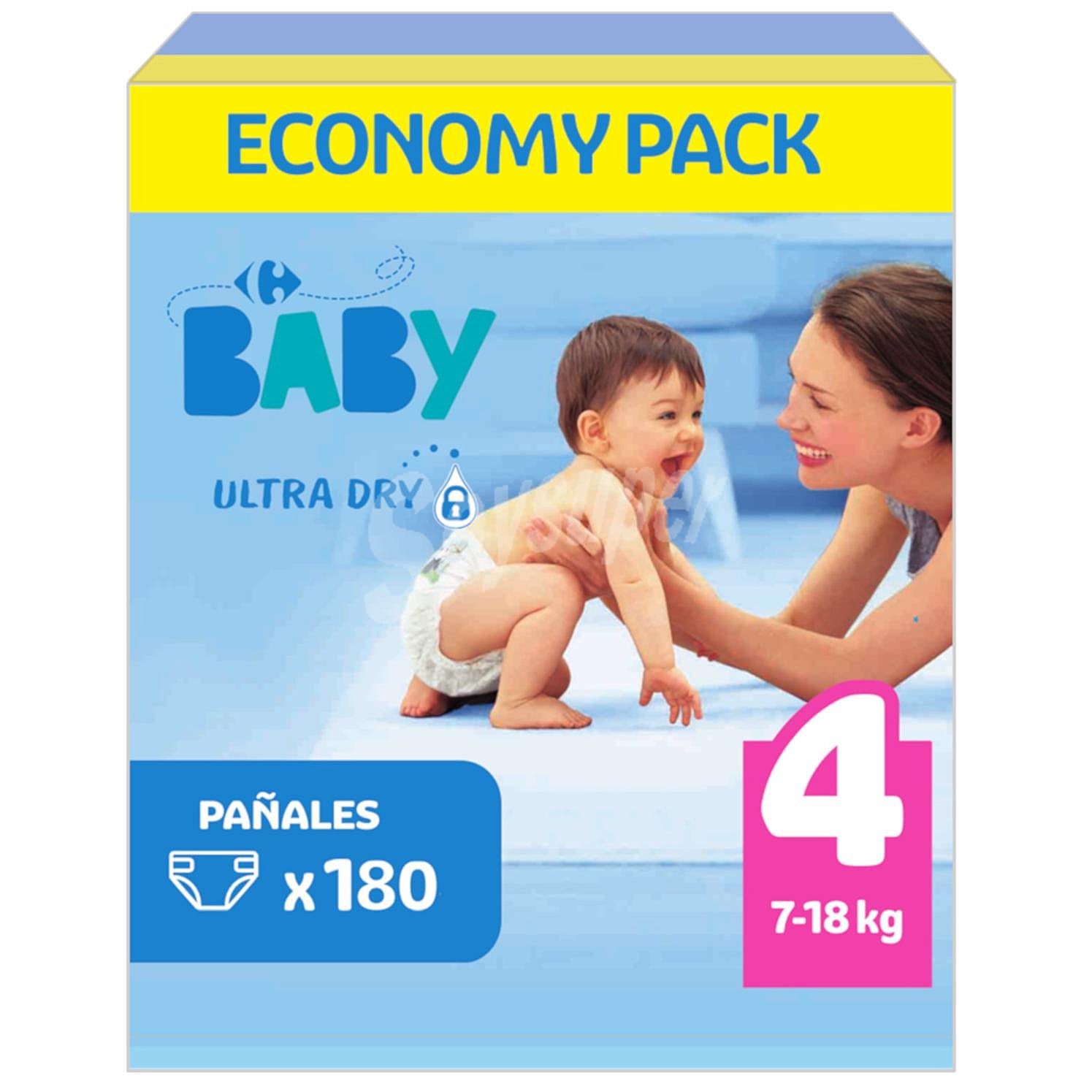 Pañales Carrefour Baby Ultra Dry Talla 4 (7-18 kg) ultra-dry