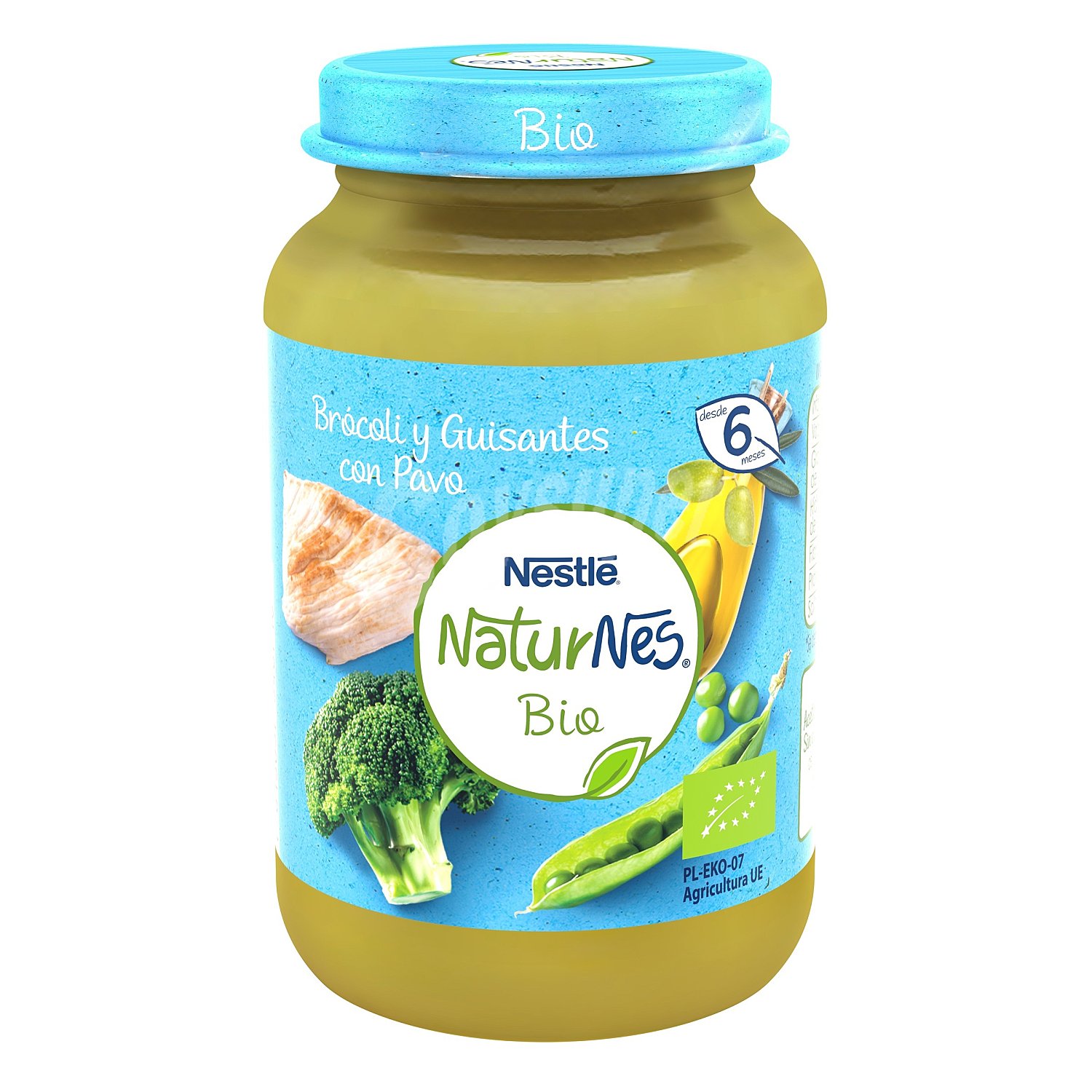 Naturnes puré de brócoli y guisantes con pavo bio tarrito 190 gr