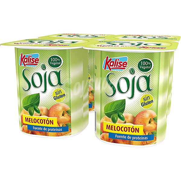 Soja, yogur de soja sabor melocotón  sin lactosa