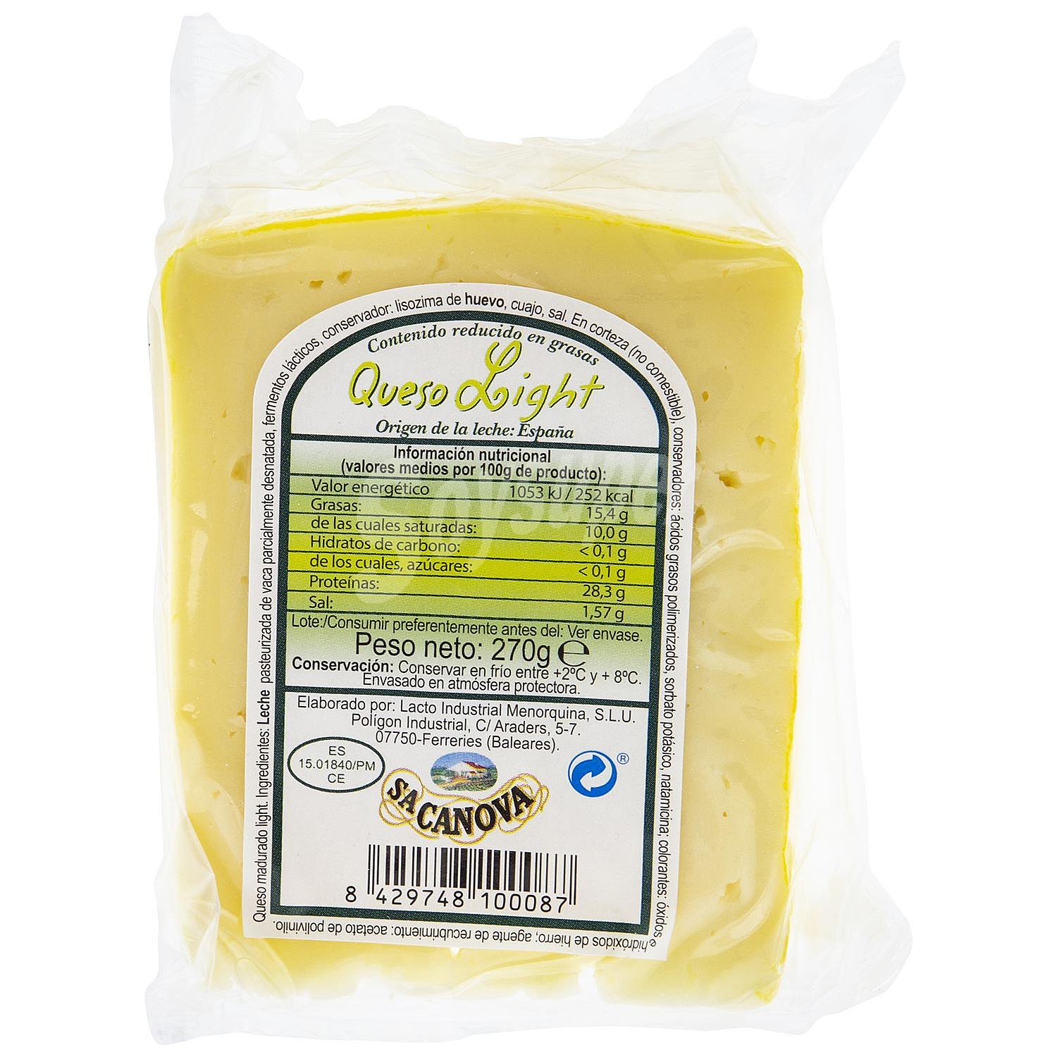 Queso de vaca light