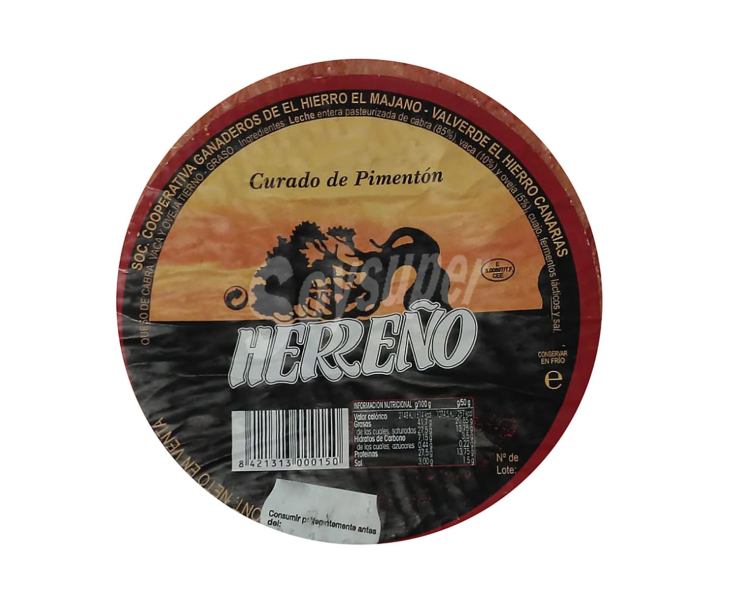 Queso curado de pimentón de cabra, oveja y vaca