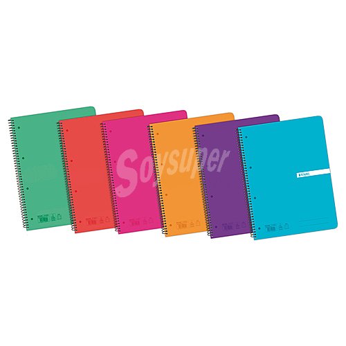 Cuaderno A4 microperforado cuadricula 5 mm 120 hojas enri 1 Unidad varios colores, SE surtirán según existencias