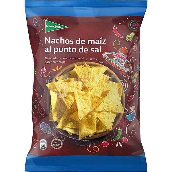 Nachos de maiz sabor natural envase 200 g