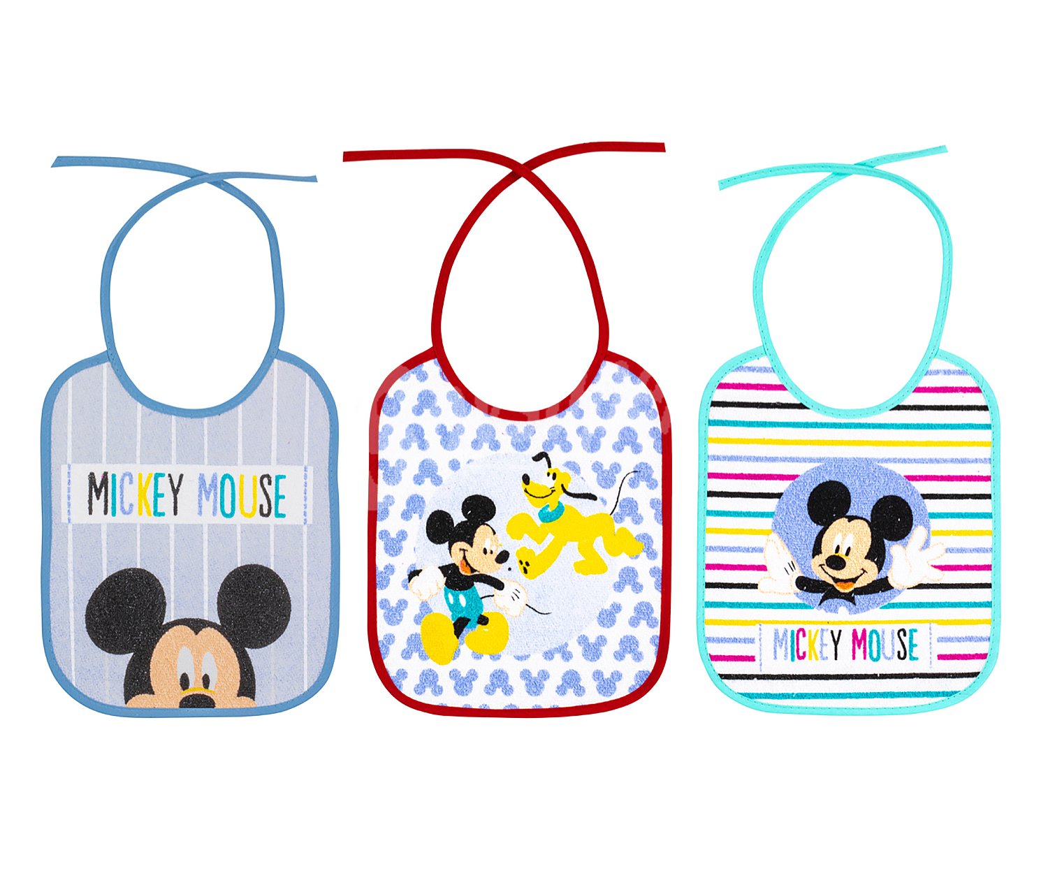 Pack de 3 baberos de rizo con lazos, mickey.