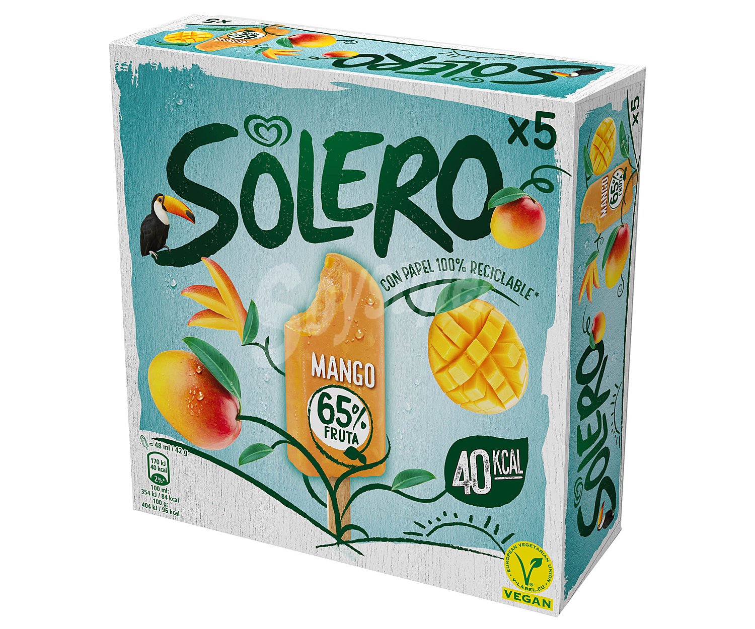 Polo de helado de mango con 65% fruta