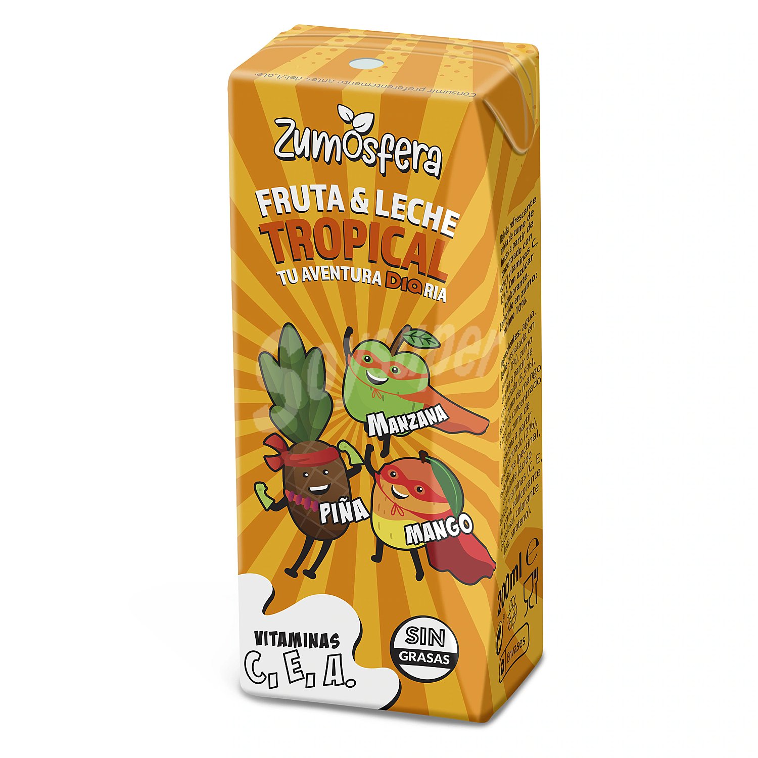 Bebida de frutas con leche tropical Zumosfera brik