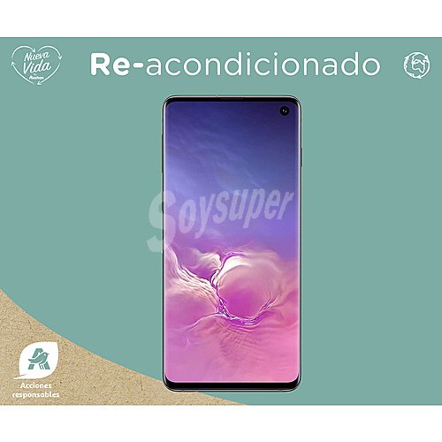 Samsung Galaxy S10 negro (reacondicionado), 128GB + 8GB Ram, pantalla 15,4cm (6,1)