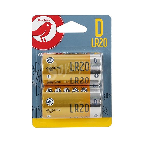 Pilas alcalinas D, LR20, 1,5V, producto alcampo +power