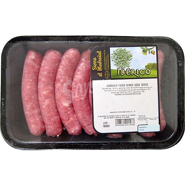 Salchicha / longaniza ibérica blanca fresca