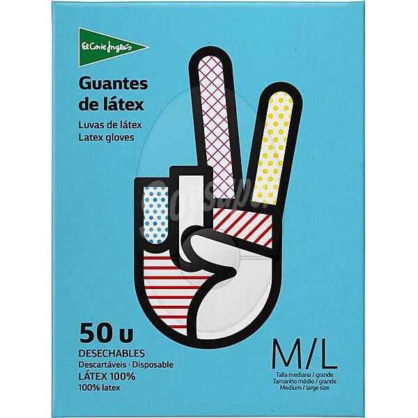 Guantes desechables de látex alta adaptabilidad talla mediana-grande