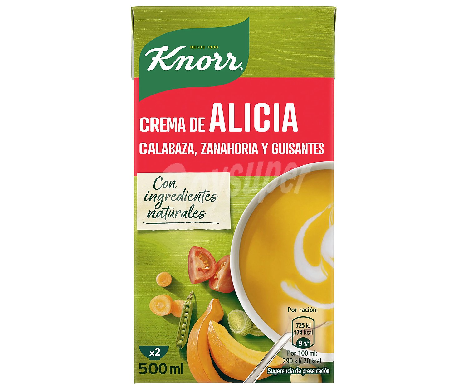 Knorr Crema de Alicia (calabaza, zanahoria y guisantes) knorr