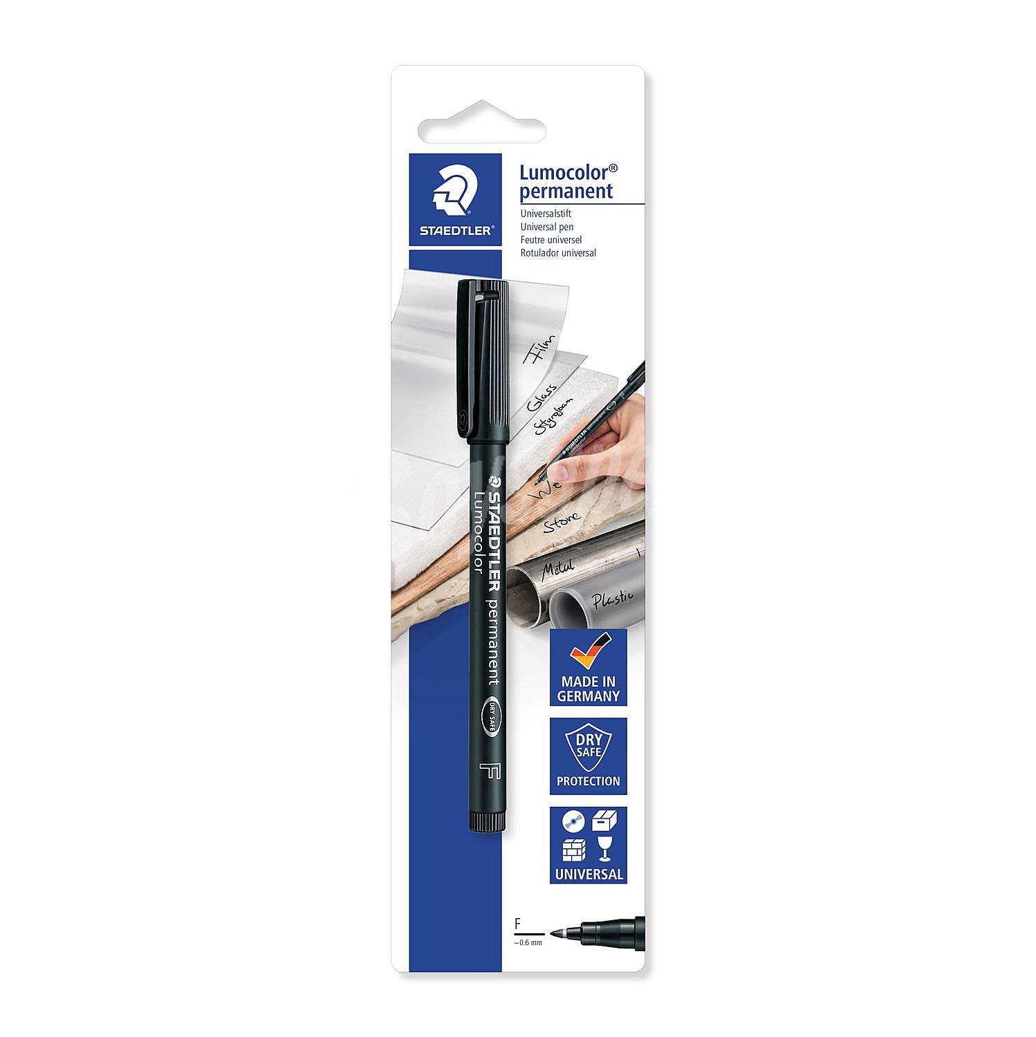 Rotulador Permanente Tinta a Base de Alcohol Punta Fina Staedtler -negro