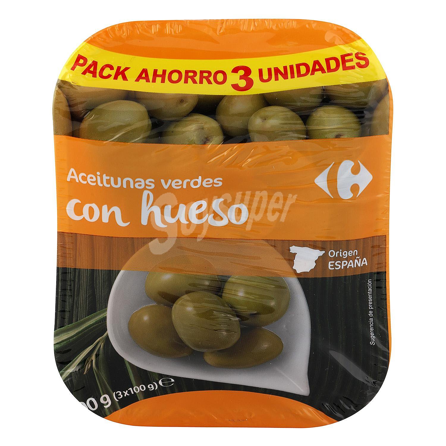 Aceitunas verdes manzanilla con hueso Carrefour