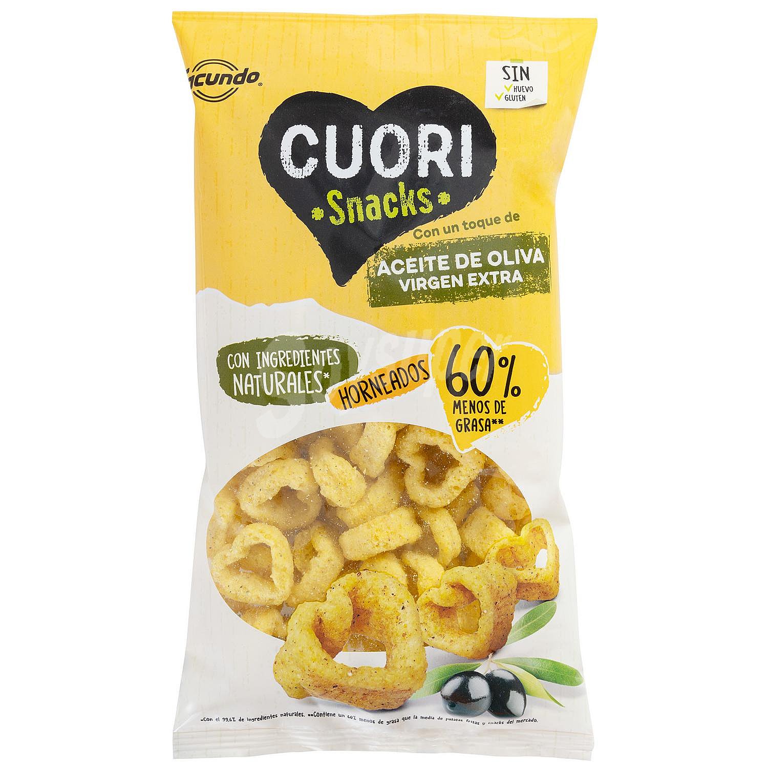 Aperitivo multicereales con aceite de oliva virgen extra Cuori Facundo sin gluten