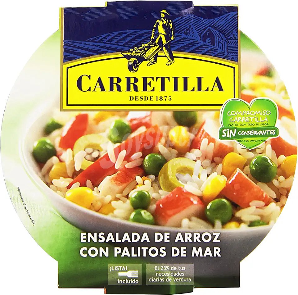 Ensalada de arroz con palitos de mar