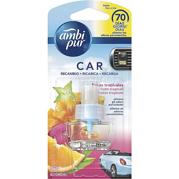 Recambio de ambientador para coche, olor frutas tropicales, ambipur