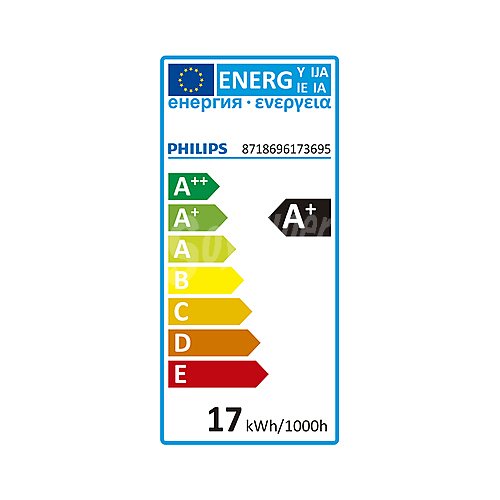 Downlight empotrable cuadrado 17W, 16,5cm, luz neutra , philips, color blanco