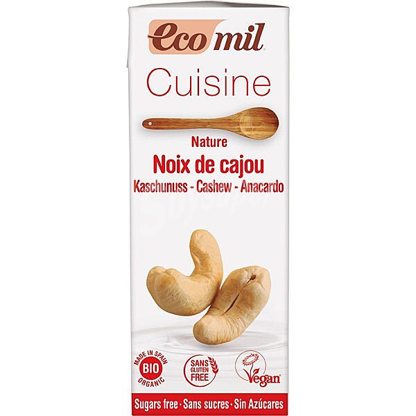 Cuisine Nature crema vegetal ecológica de anarcado para cocinar sin gluten y sin azúcares 