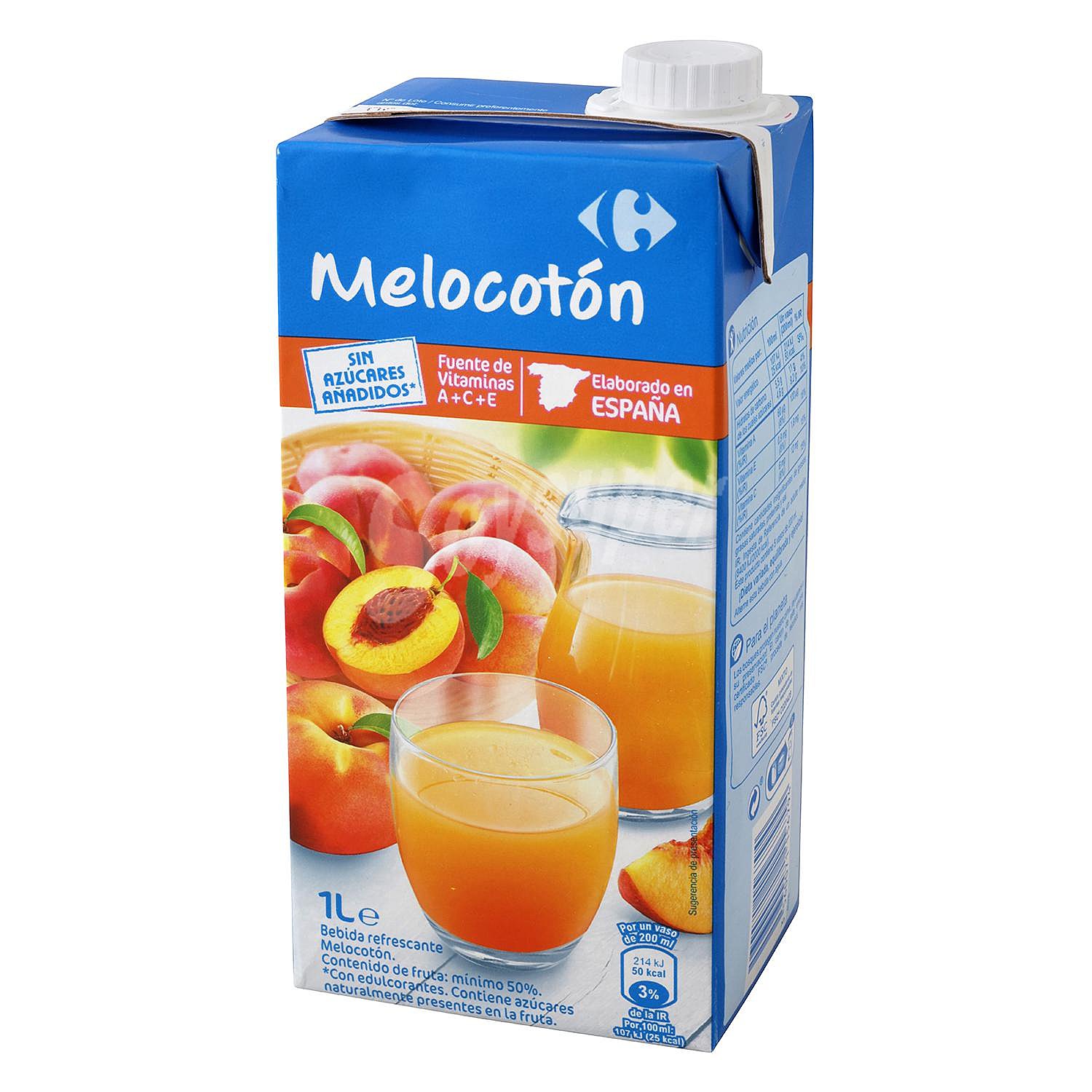 Bebida de melocotón Carrefour sin azúcar añadido pbrik