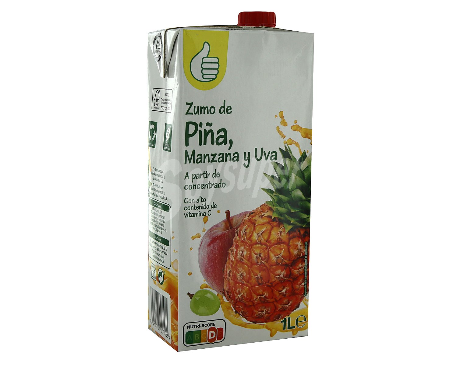 Producto económico alcampo Zumo de piña, manzana y uva producto económico alcampo