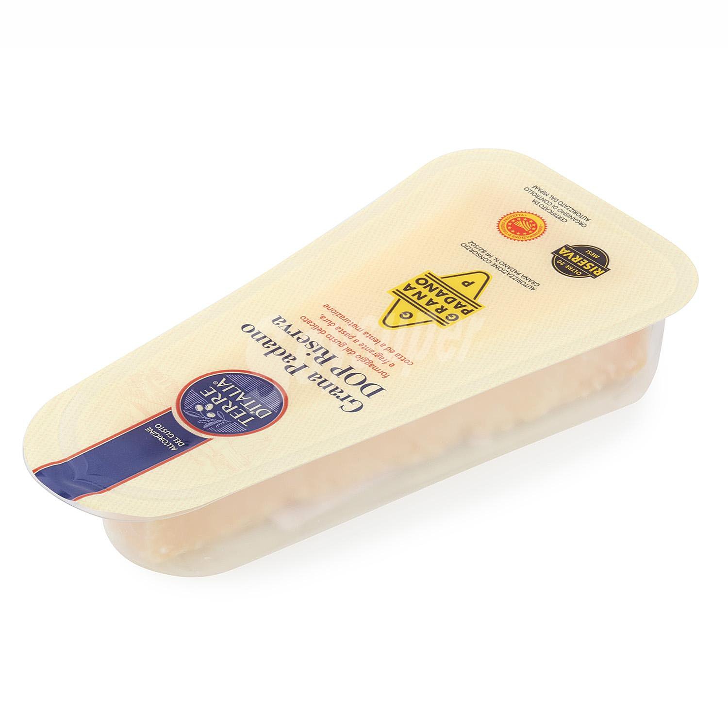 Queso grana padano D.O.P. reserva 12-26 meses curación Terre d´italia