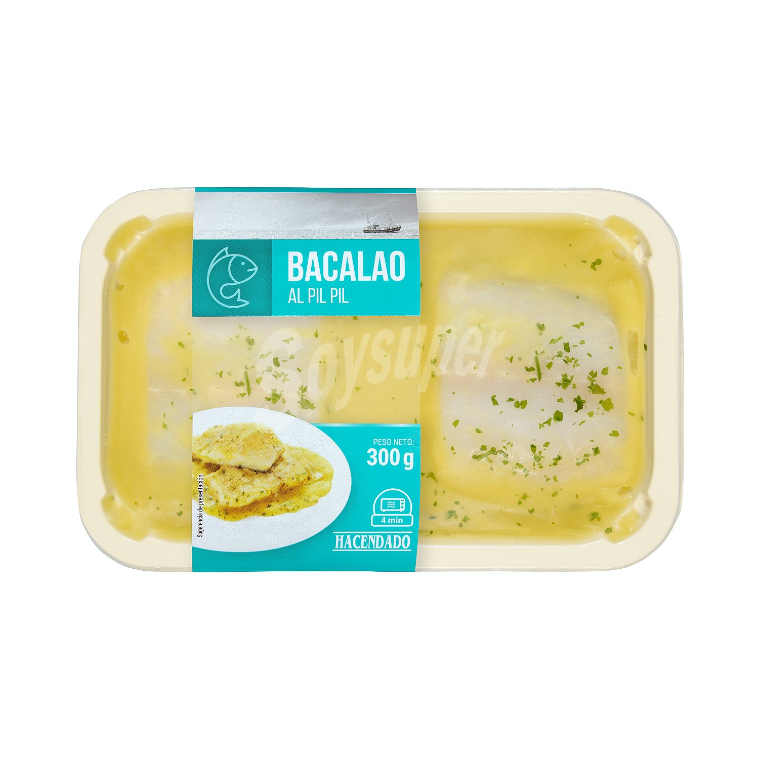 Bacalao fresco al pil pil (para microondas)