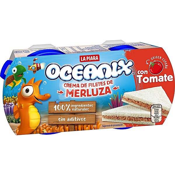 Oceanix crema de filetes de merluza con tomate neto escurrido