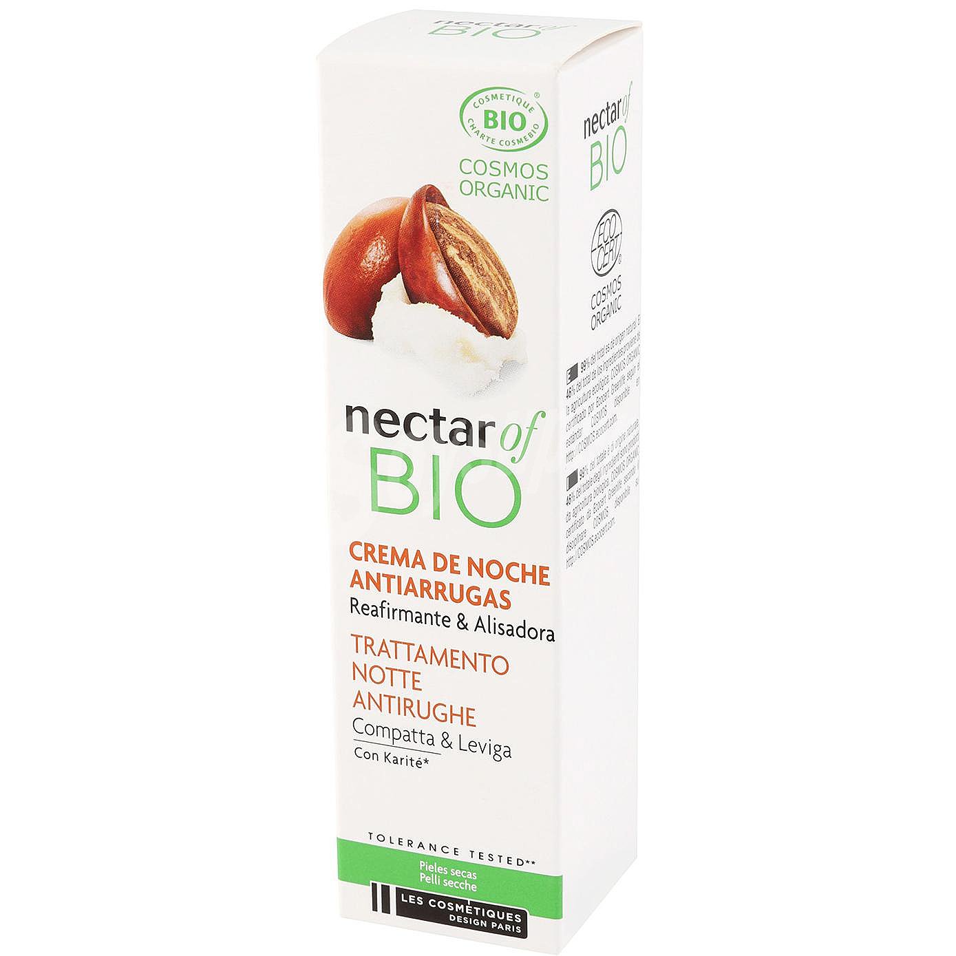 Crema de noche antiarrugas reafirmante & alisadora con manteca de karetiné para piles secas ecológica Nectar Of Bio