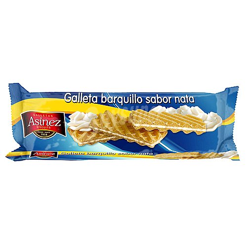 Asinez Galleta barquillo sabor nata asinez