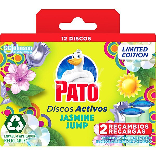 Desinfectante WC discos activos Jazmin Jupm 2 aparatos + recambios