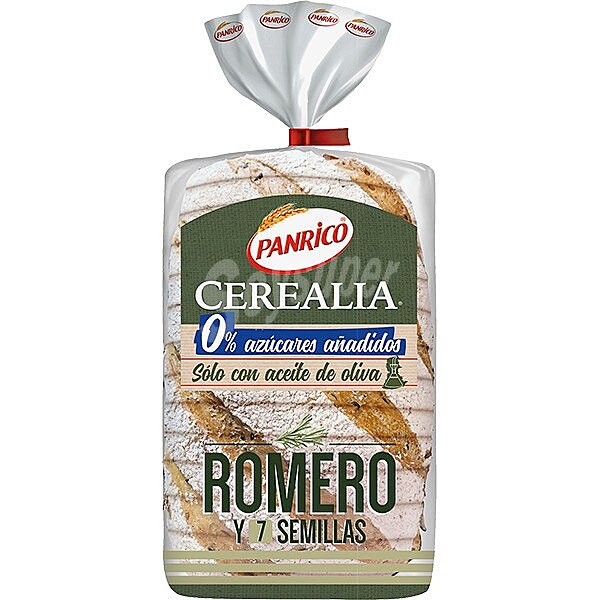 Cerealia pan de molde con romero y 7 semillas 0% azúcares añadidos y con aceite de oliva