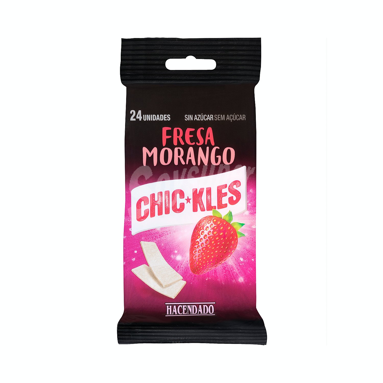 Chicle fresa laminas sin azúcar