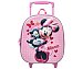 Mochila infantil tipo trolley con ruedas, color rosa, minnie.