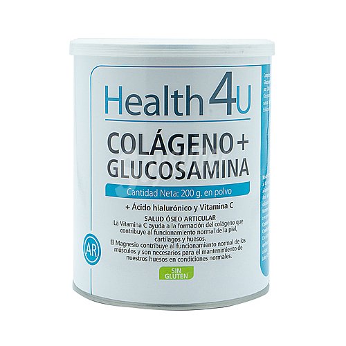 Health Colágeno hidrolizado con Glucosamina, ácido Hialurónico y vitamina C health 4 U 200 G