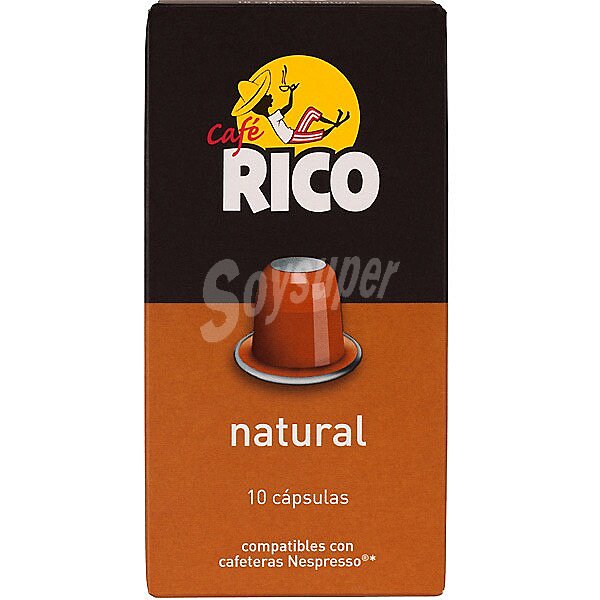 Café natural en cápsulas Rico compatible con Nespresso